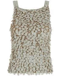 P.A.R.O.S.H. - Sleeveless Rhinestoned Top - Lyst