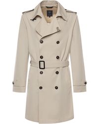 Fay - Cotton-Blend Microfaille Trench Coat - Lyst
