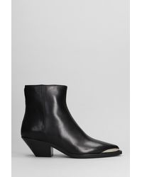 Isabel Marant Donatee Low Heels Ankle Boots In Black Leather