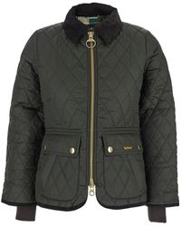 Barbour - Jacket With Logo Lettering And Quilted Design - Lyst