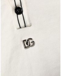 Dolce & Gabbana - White Cotton Blend Men Polo Pullover Sweater - Lyst