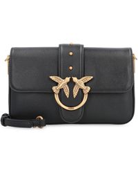 Pinko - Love One Mini Slouchy Leather Shoulder Bag - Lyst