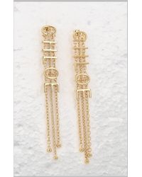 Chloé - Drop Earrings Logo Brass - Lyst