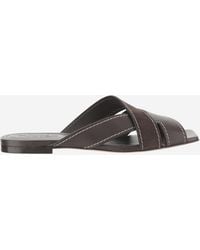 Tod's - Leather Sandals With Woven Design - Lyst