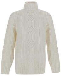 Brunello Cucinelli - Beige Cashmere Sweater - Lyst