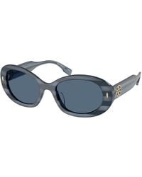 Tory Burch - Oval Transparent Temple Sunglasses - Lyst
