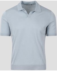 Tagliatore - Open Collar Knitted Polo Shirt - Lyst