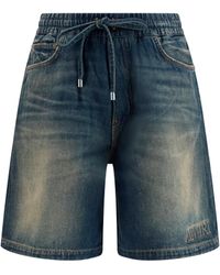 Amiri - Drawstring Denim Shorts Cotton Bermuda - Lyst