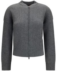 Max Mara - Gray Wool Oves Aries Cardigan - Lyst