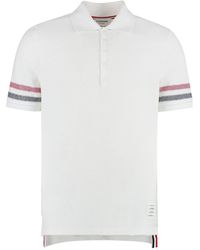 Thom Browne - Short Sleeve Cotton Polo Shirt - Lyst