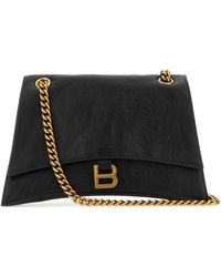 Balenciaga - Black Leather Medium Crush Shoulder Bag - Lyst
