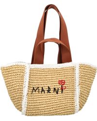 Marni - Raffia Effect Macramé Knitted Sillo Shopping Bag - Lyst