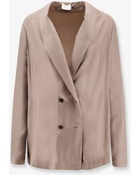 Alysi - Double-Breasted Silk Blazer - Lyst