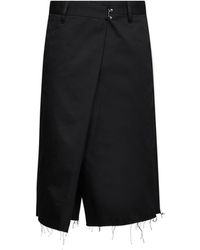 Maison Margiela - Cotton Blend Wrap Bermuda Shorts - Lyst