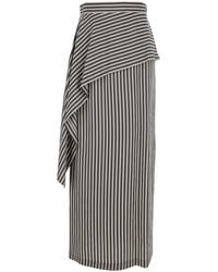 Tela - Asymmetrical Skirt With Striped Viscose For Polyamide - Lyst