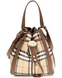 Burberry - Mini Check Bucket Bag Calf Leather Bos Taurus - Lyst