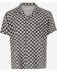 ERL - Cotton And Linen Shirt With Checkered Pattern - Lyst
