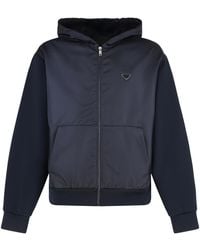 Prada - Full Zip Hoodie Cotton - Lyst