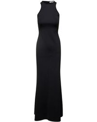 Max Mara - Black Navarra Sleeveless Maxi Dress In Cotton Blend - Lyst