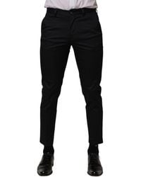 Dolce & Gabbana - Dark Cotton Skinny Dress Trouser Pants Elastane - Lyst