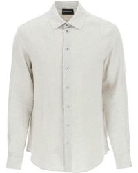 Emporio Armani - Classic Linen Shirt - Lyst