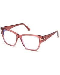 Tom Ford - Eyeglasses Square Full Rim, Shiny Frame And Clear--Light Block Lenses Lens Ft5745-B001 - Lyst