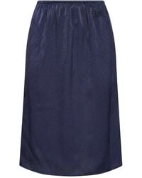 MM6 by Maison Margiela - Midnight Velvet-Effect Satin Midi Skirt - Lyst