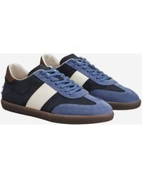 Tod's - Suede And Nubuck Leather Sneakers Calfskin Trainers - Lyst