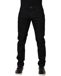 Dolce & Gabbana - Floral Cotton Skinny Denim Jeans Elastane Clothing - Lyst