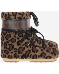 Moon Boot - Ankle Boots Icon Low Fleece Animal Print Faux Fur - Lyst