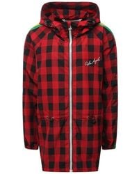 Palm Angels - Windbreaker Jacket With Hood, Checkered Pattern - Lyst