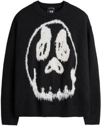 Y-3 - Wool Blend Crenwneck Sweater - Lyst
