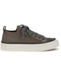 Brunello Cucinelli - Sneakers Cotton-Knit Suede - Lyst