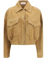 Versace - Blouson Jacket Lamb Suede Leather - Lyst
