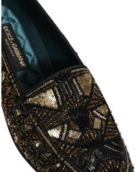 Dolce & Gabbana - Embellished Slip On Loafers Shoes Leather - Lyst