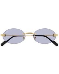 Cartier - Oval-Frame Sunglasses - Lyst