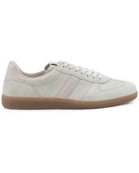 Tom Ford - Cream Suede Archer Sneakers With Smooth Leather Inserts And Amber Rubber Sole - Lyst