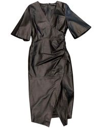 Karl Lagerfeld - Karl Studio Leather Wrap Dress - Lyst