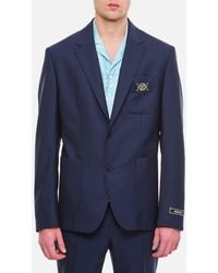 Versace - Formal Jacket Wool Canvas Fabric - Lyst