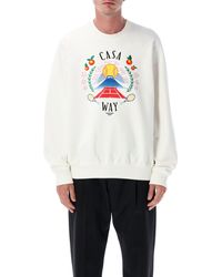 CASABLANCA - Casa Way Mountain Embroidered Sweatshirt - Lyst