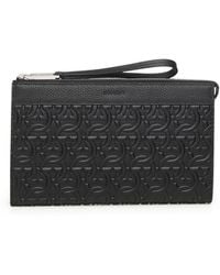 Ferragamo - Gancini-Embossed Pouch - Lyst