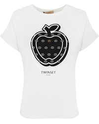 Twin Set - T-Shirt With Apple Print - Lyst