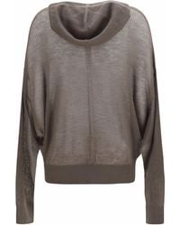 Rick Owens - Semi-Sheer Knit Hoodie Kashmir/Capra Hircus Knitwear - Lyst