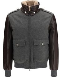 Brunello Cucinelli - Membrane Finished Cashmere Beaver Bomber Kashmir/Capra Hircus Coat - Lyst