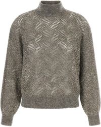 Brunello Cucinelli - 'Dazzling Abstract Leaf' Sweater - Lyst
