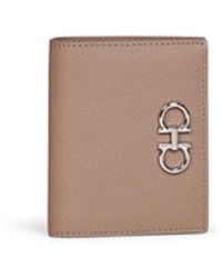 Ferragamo - Warm Taupe Gancini Compact Wallet - Lyst