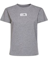 MM6 by Maison Margiela - Melange Cotton Numeric T-Shirt - Lyst