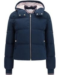 Thom Browne - Waxed Technical Puffer Jacket With Hood Cotton; Polyester; Fabric Down - Lyst