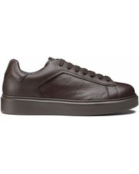 Doucal's - Dark Tumbled Leather Sneaker - Lyst