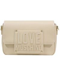 Love Moschino - Cream Polyethylene Handbag - Lyst